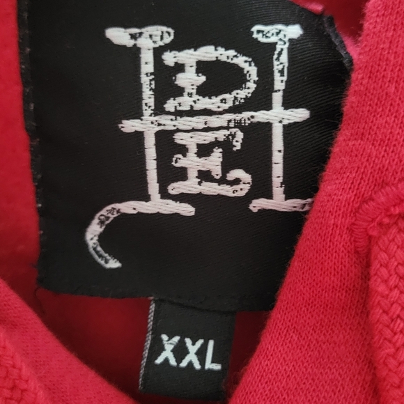 Ed Hardy Love Kill Slowly Skull Tattoo Y2K Red Snake Hoodie - Picture 3 of 7